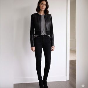 NWOT La Pina by David Helwani Leather Cropped Jacket| Made in Canada